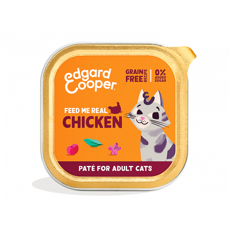 Tarrina para Gato Adulto de Pollo con Paté 85 Gr (Edgar & Cooper)