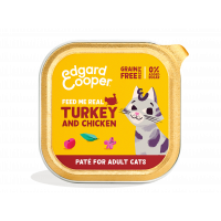 Tarrina para Gato Adulto de Pavo y Pollo con Paté 85 Gr (Edgar & Cooper)